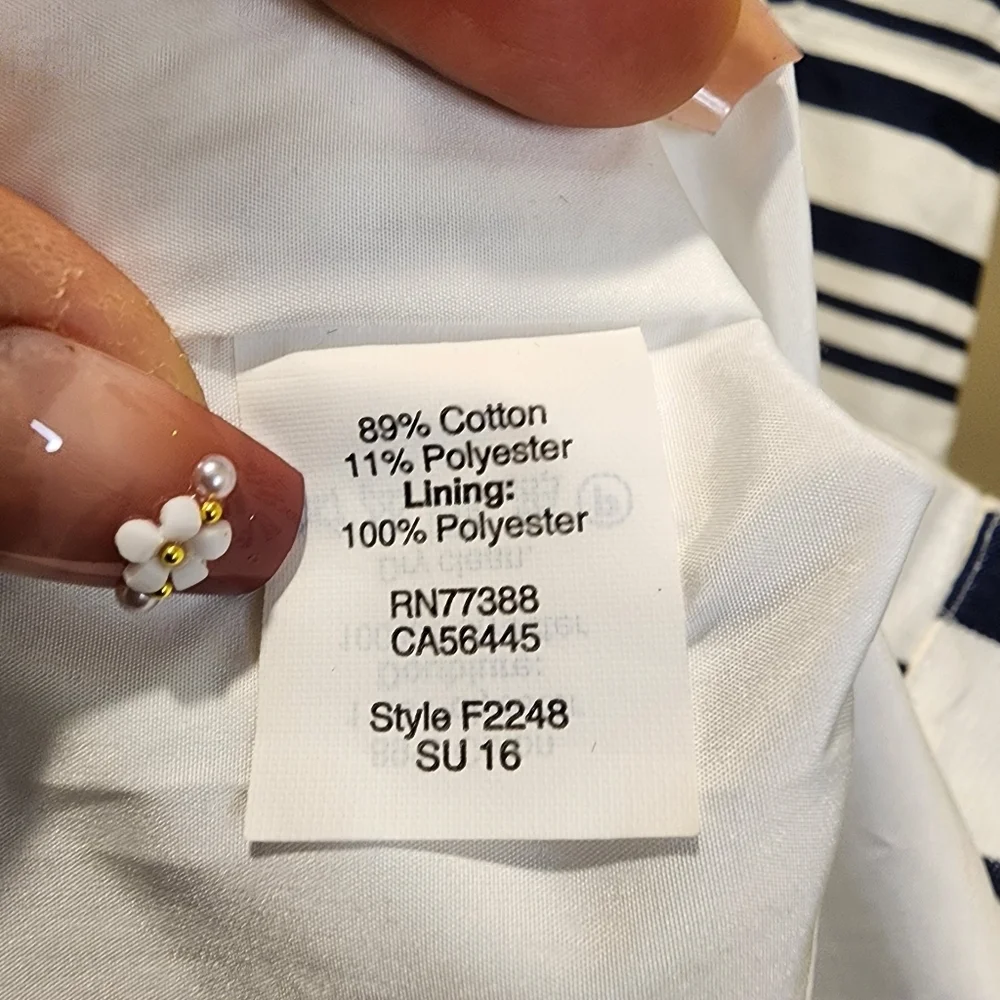 J Crew Striped Navy and White Dress Size 12